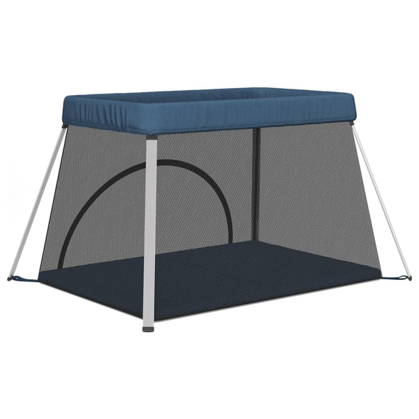 Marineblauer Baby-Laufstall mit Matratze