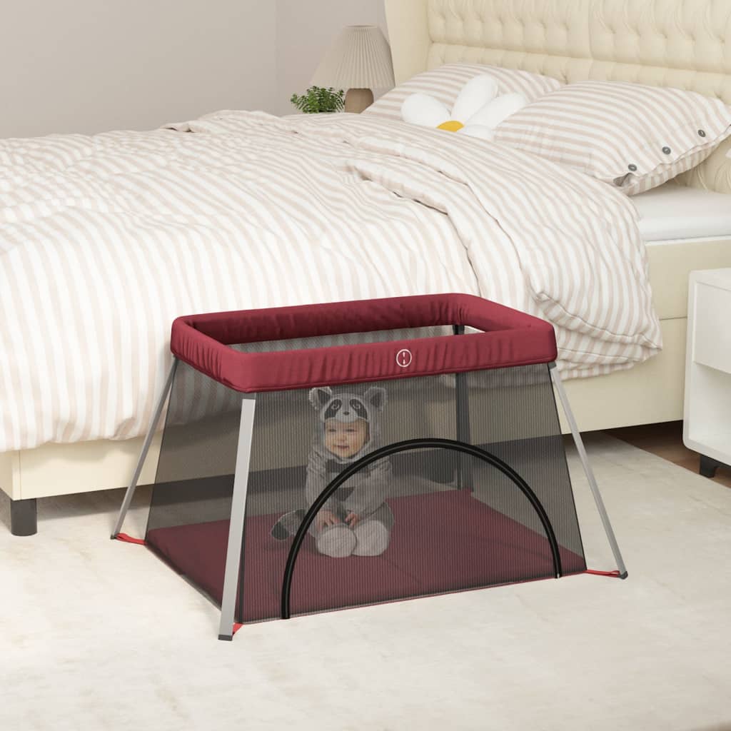 Baby-Laufstall mit Matratze, Rot