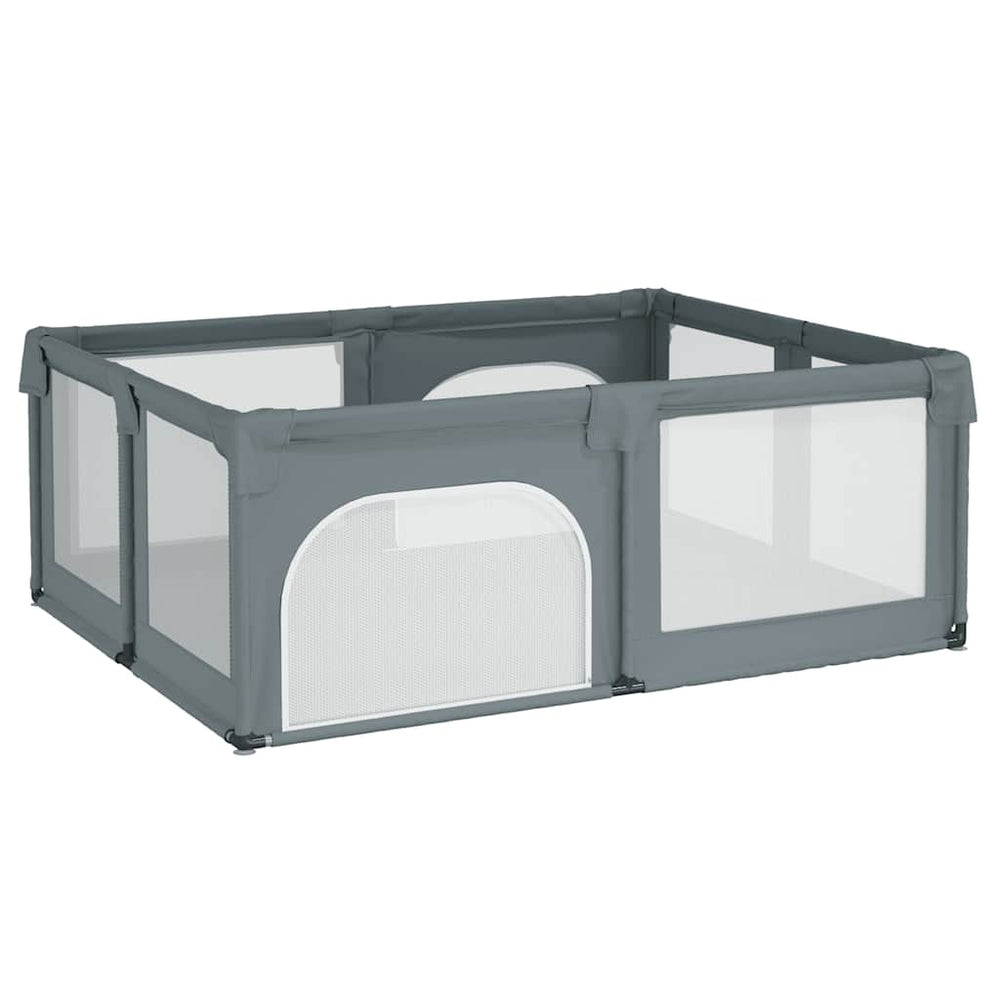 vidaXL Parc pour bébé avec 2 portes Gris clair Tissu Oxford