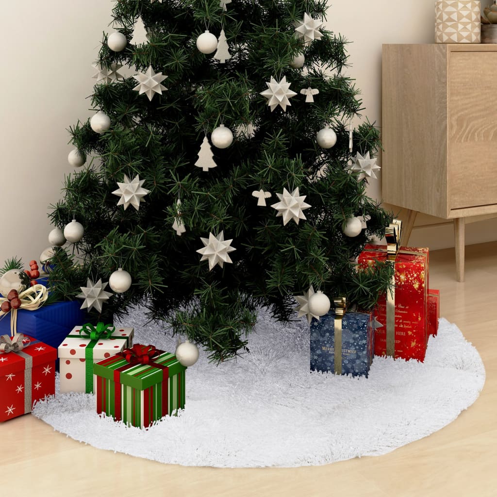 Weihnachtsbaumdecke Weiß Kunstfell 150cm