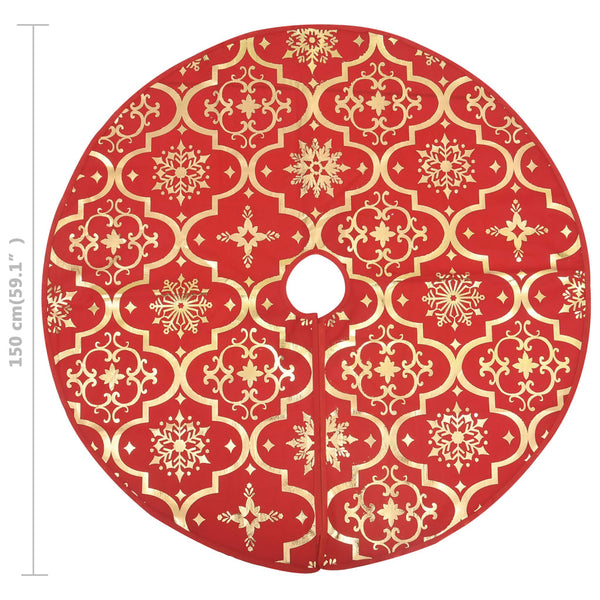 Luxus Weihnachtsbaumdecke Rot mit Socke 150cm