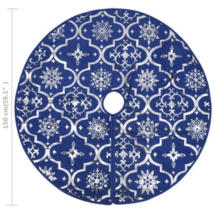 Luxus Weihnachtsbaumdecke Blau 150cm mit Socke