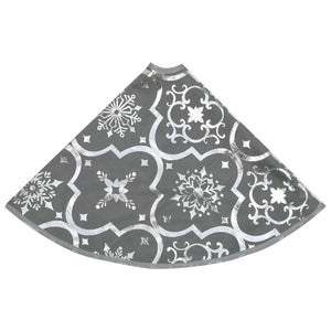 Luxus Weihnachtsbaumdecke Grau mit Socke 90cm