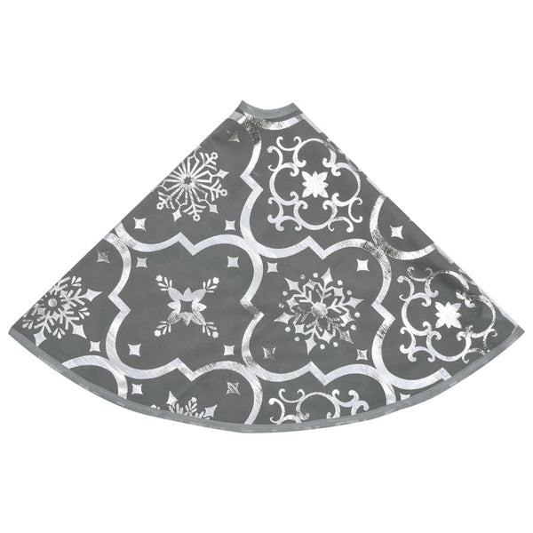 Luxus Weihnachtsbaumdecke Grau mit Socke 90cm