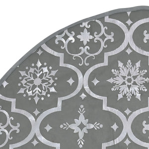 Luxus Weihnachtsbaumdecke Grau mit Socke 90cm