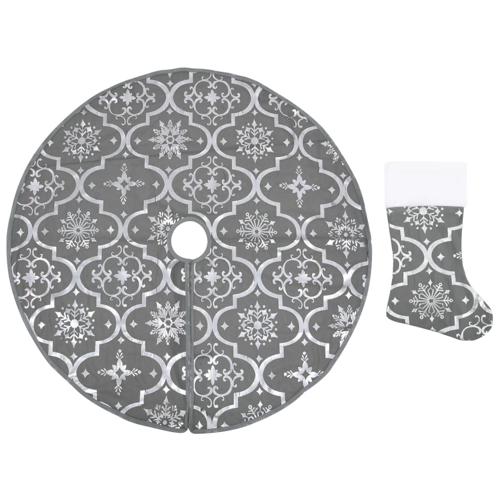 Luxus Weihnachtsbaumdecke Grau 122cm mit Socke