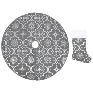 Luxus Weihnachtsbaumdecke Grau 122cm mit Socke