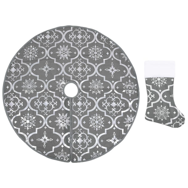 Luxus Weihnachtsbaumdecke Grau 122cm mit Socke
