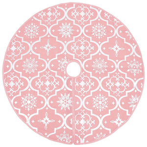 Luxus Weihnachtsbaumdecke Rosa mit Socke 122cm
