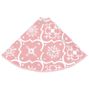 Luxus Weihnachtsbaumdecke Rosa mit Socke 122cm
