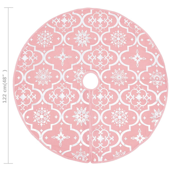 Luxus Weihnachtsbaumdecke Rosa mit Socke 122cm