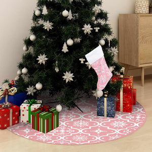 Luxus Weihnachtsbaumdecke Rosa mit Socke 122cm