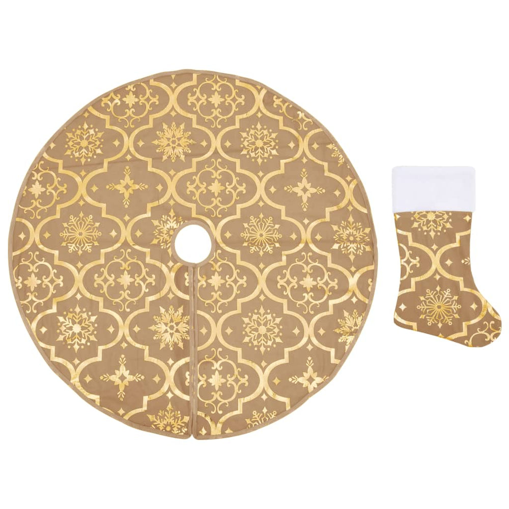 Luxus Weihnachtsbaumdecke Gelb 150cm mit Socke