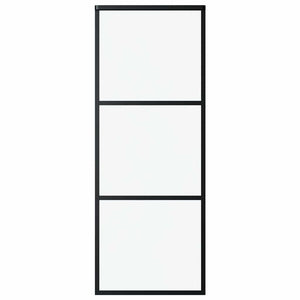 Schiebetür 3-teilig ESG-Glas und Aluminium 76x205 cm Schwarz