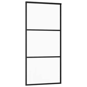 Schiebetür ESG-Glas und Aluminium 90x205 cm Schwarz