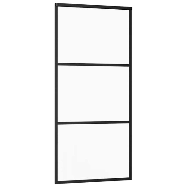 Schiebetür ESG-Glas und Aluminium 90x205 cm Schwarz