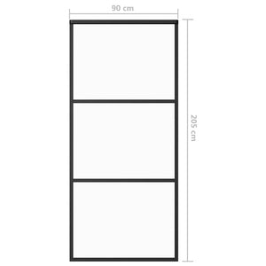 Schiebetür ESG-Glas und Aluminium 90x205 cm Schwarz