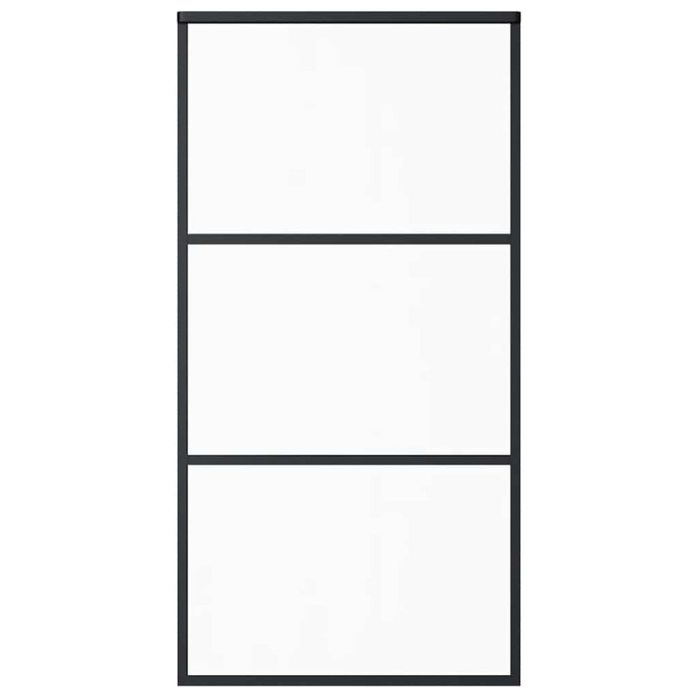 Schiebetür ESG-Glas und Aluminium 102x205 cm Schwarz