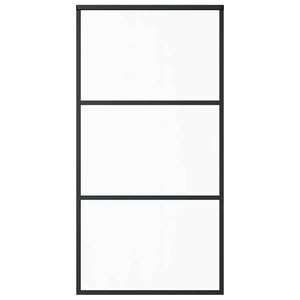 Schiebetür ESG-Glas und Aluminium 102x205 cm Schwarz