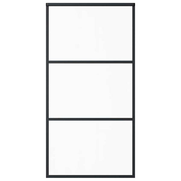 Schiebetür ESG-Glas und Aluminium 102x205 cm Schwarz