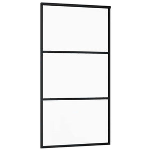 Schiebetür ESG-Glas und Aluminium 102x205 cm Schwarz
