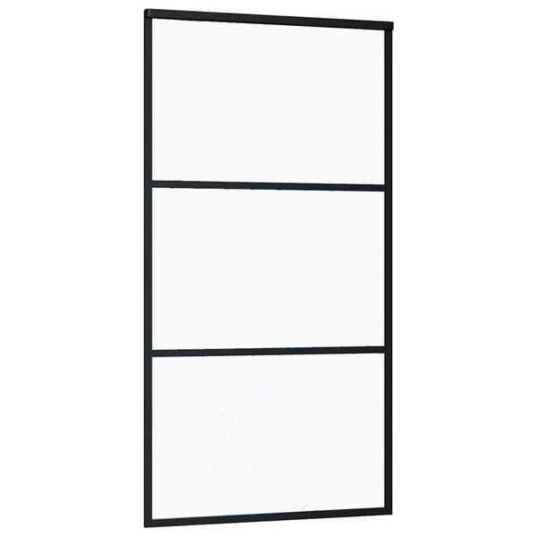 Schiebetür ESG-Glas und Aluminium 102x205 cm Schwarz