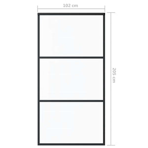 Schiebetür ESG-Glas und Aluminium 102x205 cm Schwarz