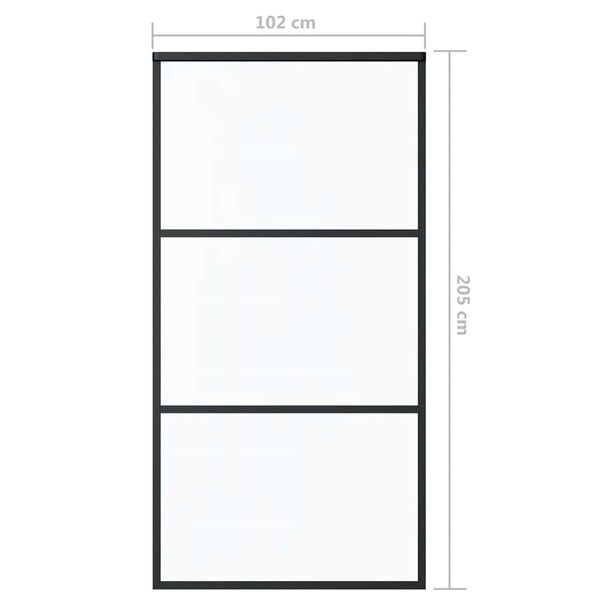 Schiebetür ESG-Glas und Aluminium 102x205 cm Schwarz
