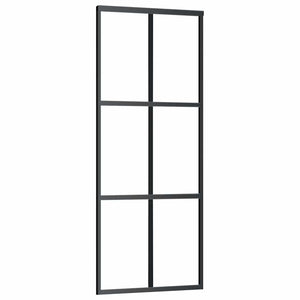 Schiebetür ESG-Glas und Aluminium 76x205 cm Schwarz