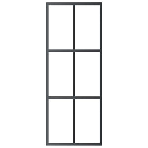 Schiebetür ESG-Glas und Aluminium 76x205 cm Schwarz