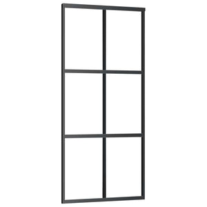 Schiebetür ESG-Glas und Aluminium 90x205 cm Schwarz