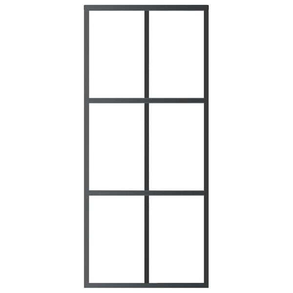 Schiebetür ESG-Glas und Aluminium 90x205 cm Schwarz