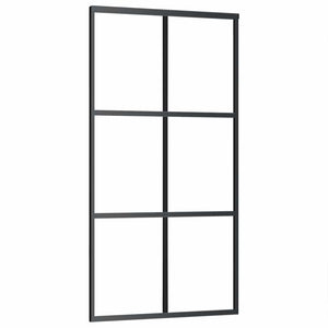 Schiebetür ESG-Glas und Aluminium 102x205 cm Schwarz