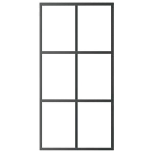 Schiebetür ESG-Glas und Aluminium 102x205 cm Schwarz