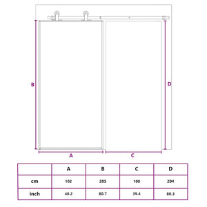 Schiebetür ESG-Glas und Aluminium 102x205 cm Schwarz