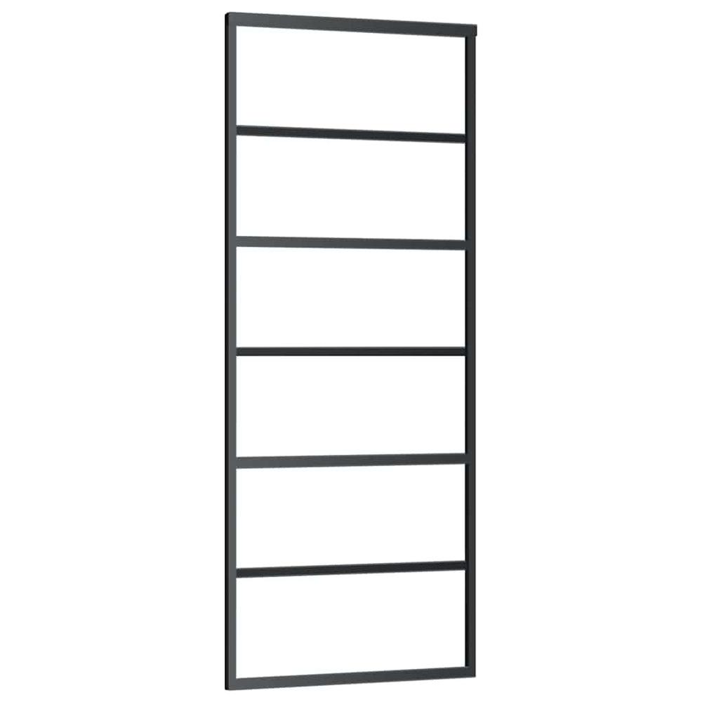 Schiebetür ESG-Glas und Aluminium 76x205 cm Schwarz