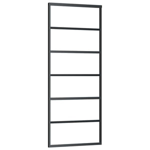 Schiebetür ESG-Glas und Aluminium 76x205 cm Schwarz
