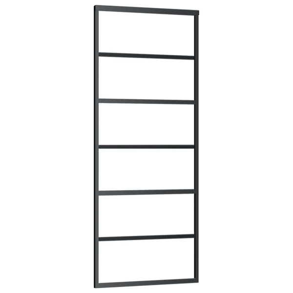 Schiebetür ESG-Glas und Aluminium 76x205 cm Schwarz