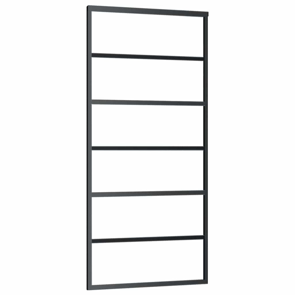 Schiebetür ESG-Glas und Aluminium 90x205 cm Schwarz
