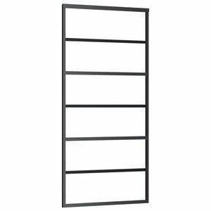 Schiebetür ESG-Glas und Aluminium 90x205 cm Schwarz