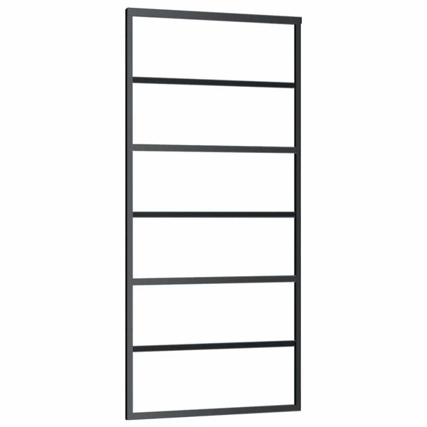 Schiebetür ESG-Glas und Aluminium 90x205 cm Schwarz