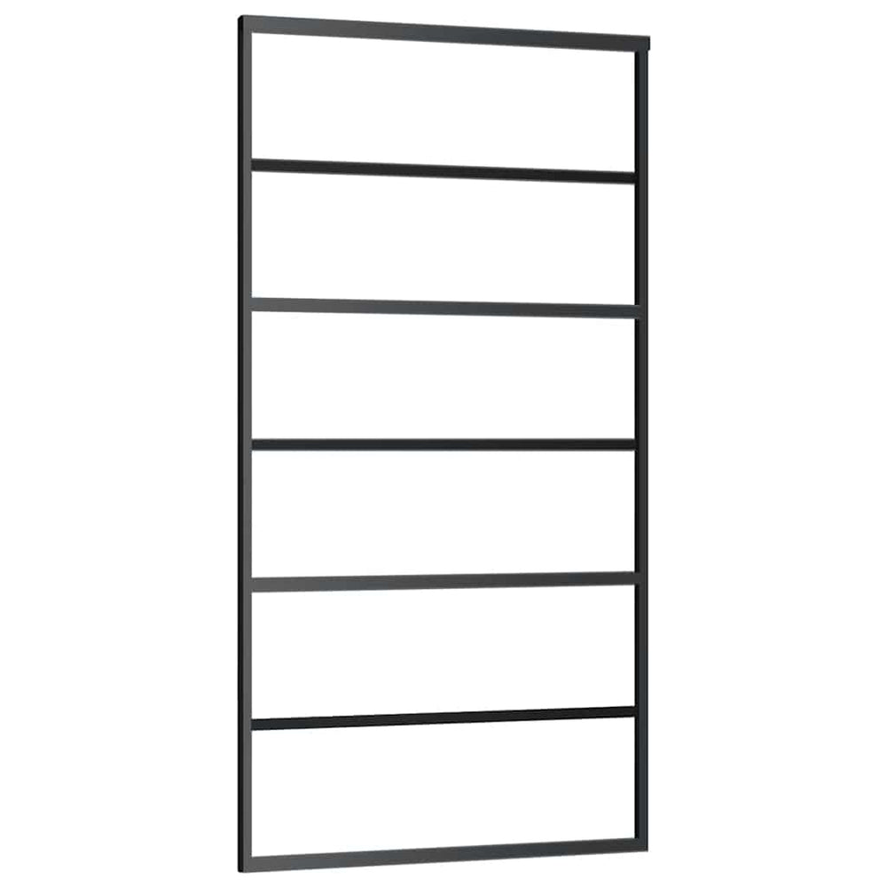 Schiebetür ESG-Glas und Aluminium 102x205 cm Schwarz