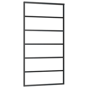 Schiebetür ESG-Glas und Aluminium 102x205 cm Schwarz