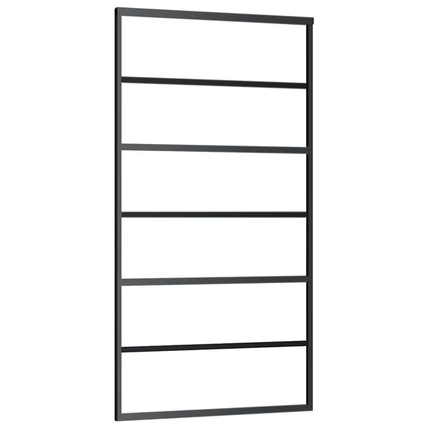 Schiebetür ESG-Glas und Aluminium 102x205 cm Schwarz