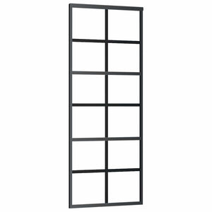 Schiebetür ESG-Glas und Aluminium 76x205 cm Schwarz