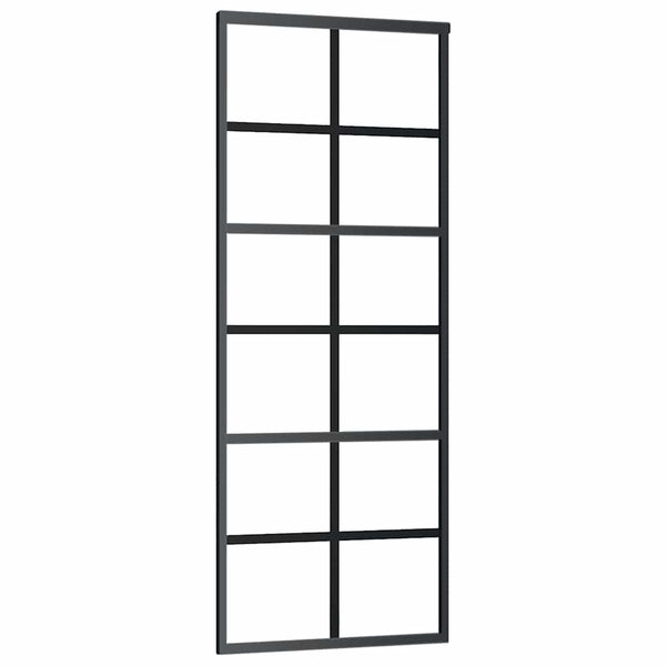 Schiebetür ESG-Glas und Aluminium 76x205 cm Schwarz