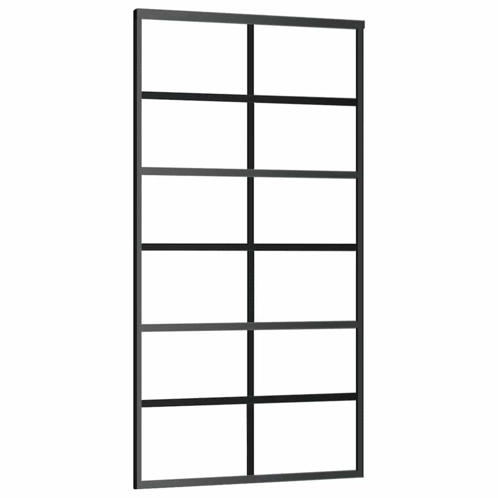 Schiebetür ESG-Glas und Aluminium 102x205 cm Schwarz