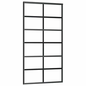 Schiebetür ESG-Glas und Aluminium 102x205 cm Schwarz