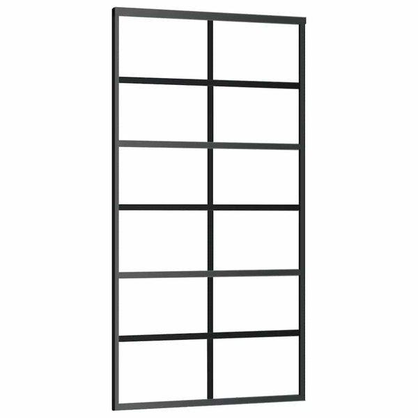 Schiebetür ESG-Glas und Aluminium 102x205 cm Schwarz