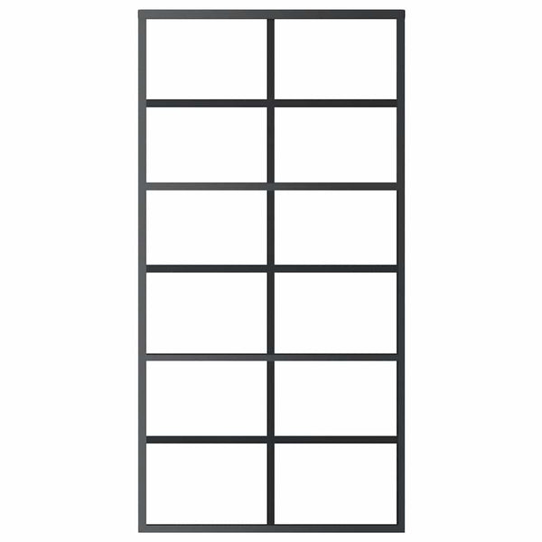 Schiebetür ESG-Glas und Aluminium 102x205 cm Schwarz